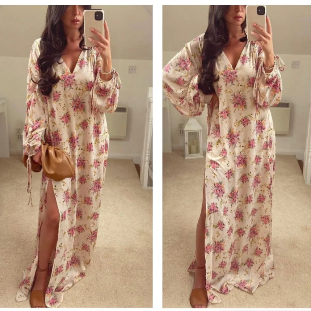 MANGO rushed maxi floral dress bloggers favorite zara competitor brand - Picture 6 of 16